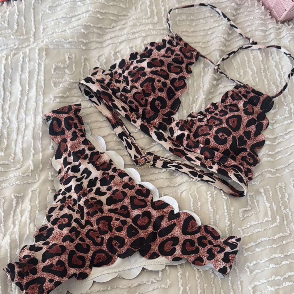 SHEIN Leopard Print Bikini - Black and Brown